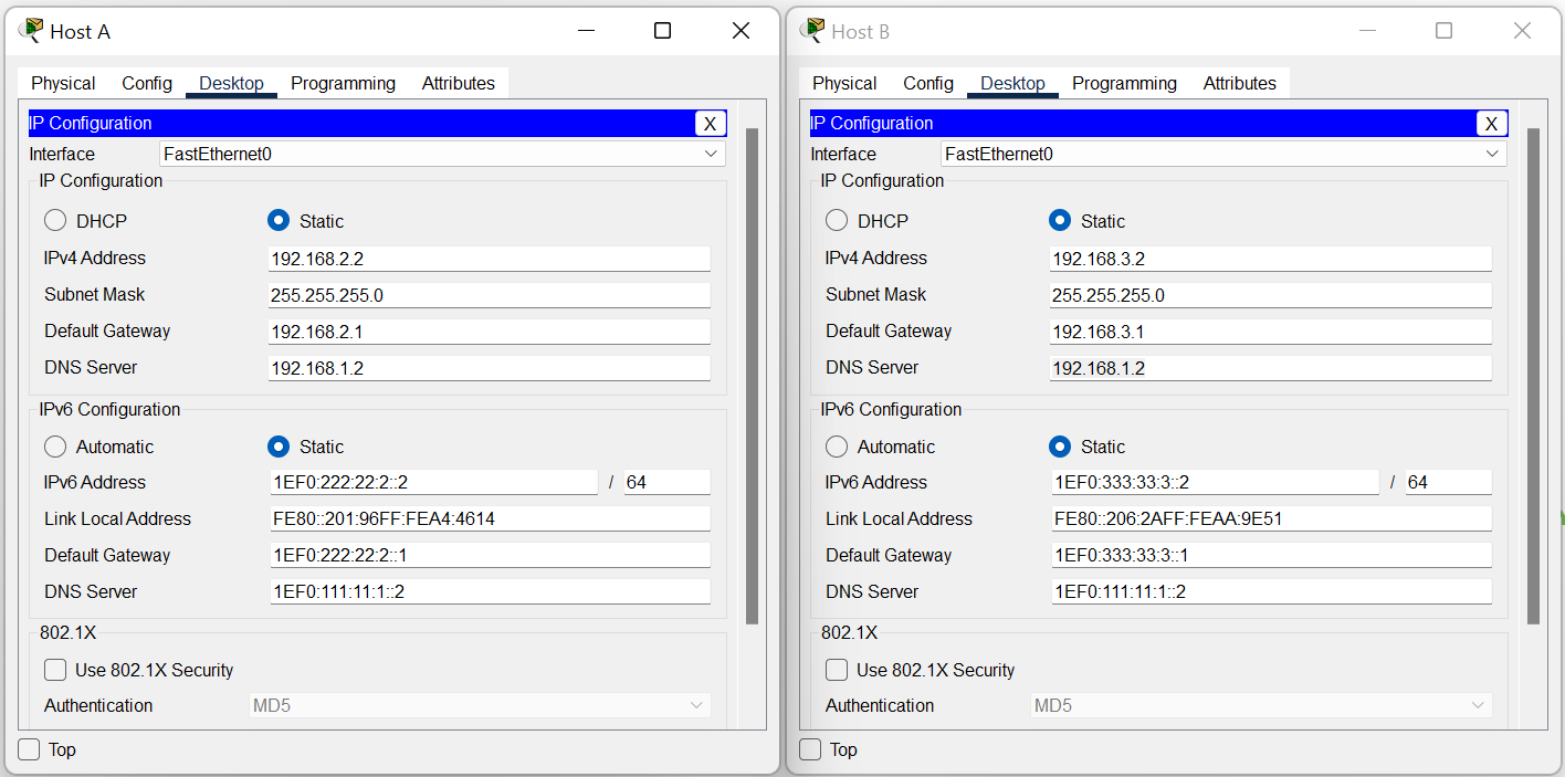 DNS Server Conf On Both Hosts