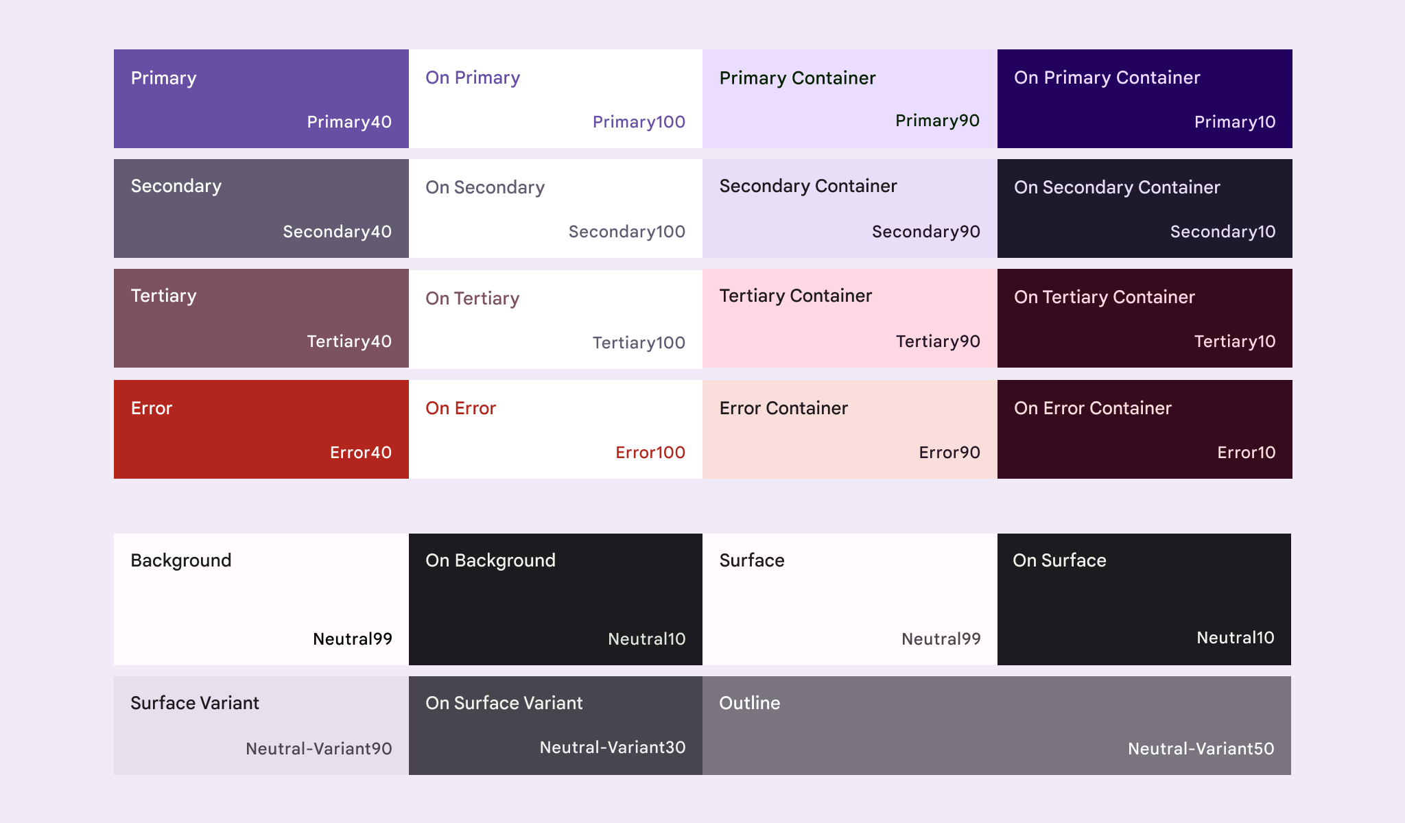 Full palette derived from baseline colors