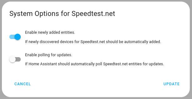 speedtest polling setting