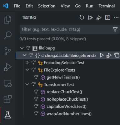 VS Code testing