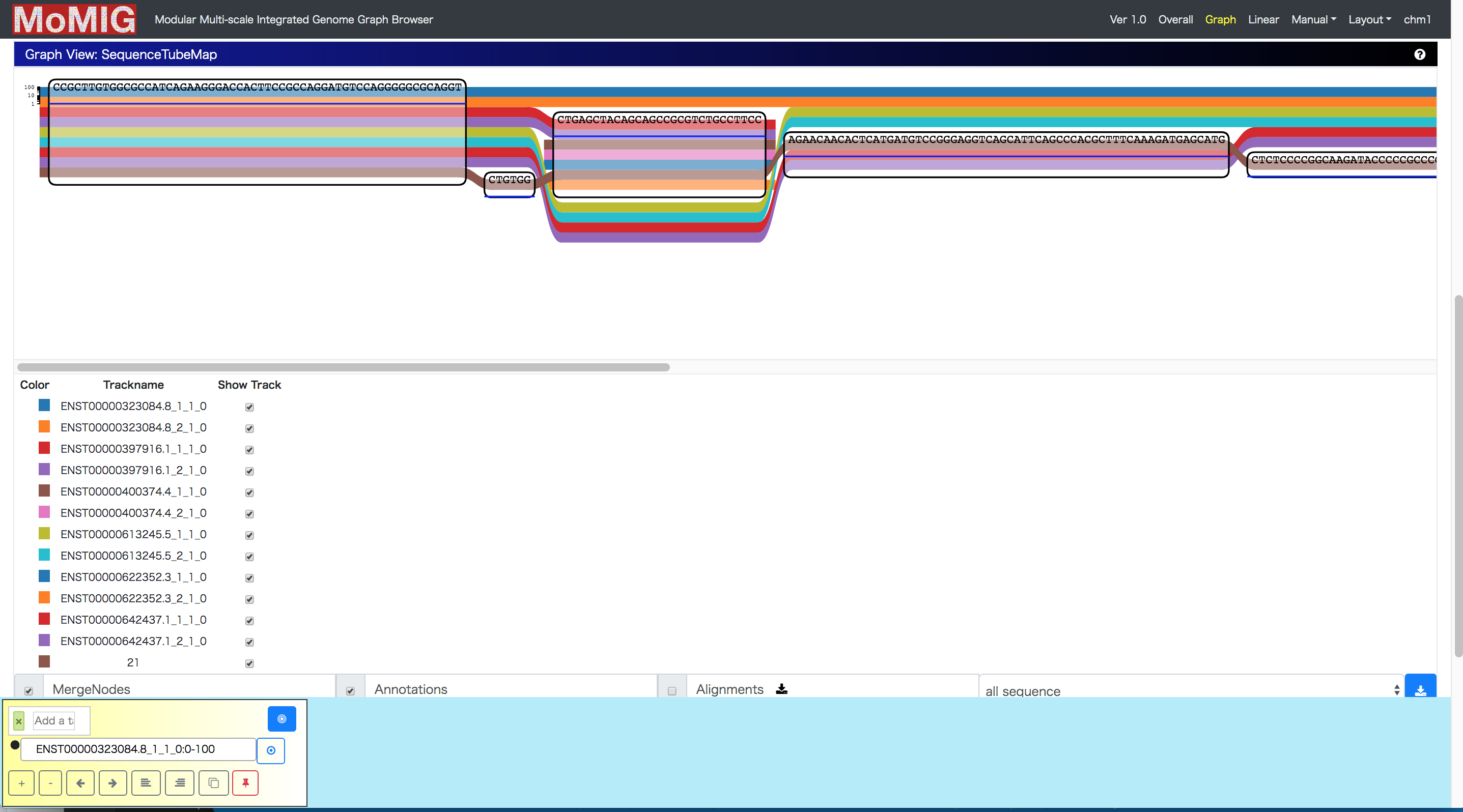 MoMIG Genome Graph Visualization software screenshot