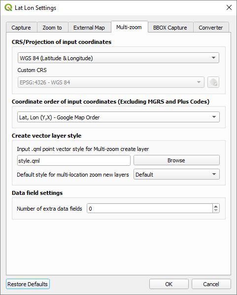 Multi-location Zoom Settings