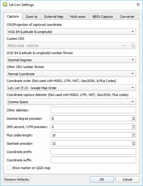 Capture and Display Settings