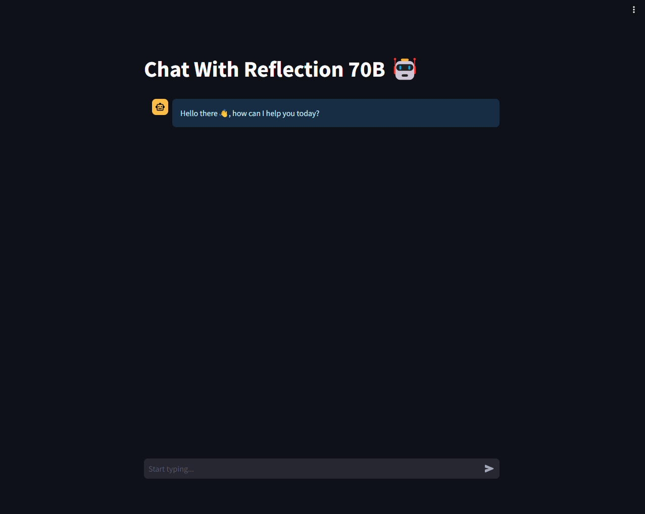 Reflection 70B Chat UI Image