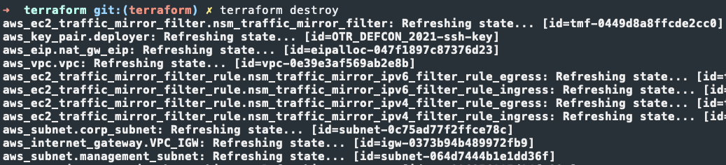 Terraform destroy