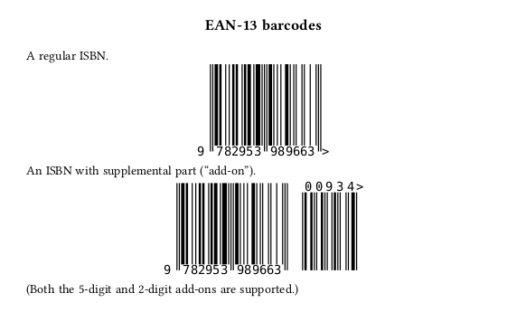 EAN-13 barcodes