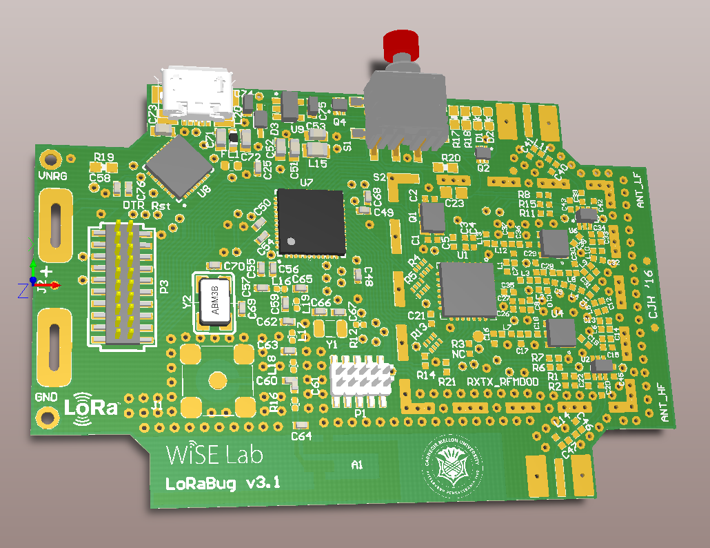 LoRaBugBoard V3.1 3D Picture