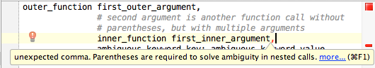 Ambiguous nested calls inspection