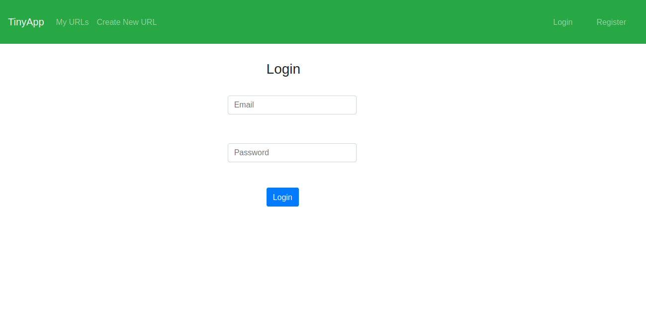 "User login page"