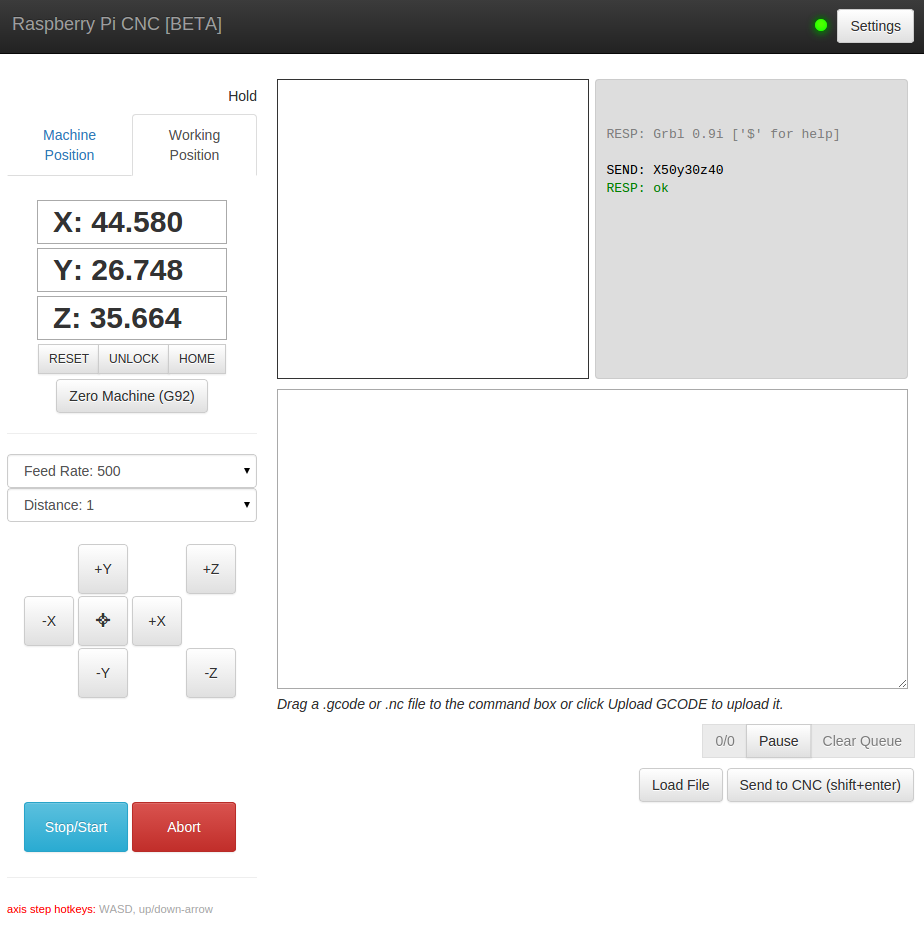 Raspberry Pi CNC Web interface