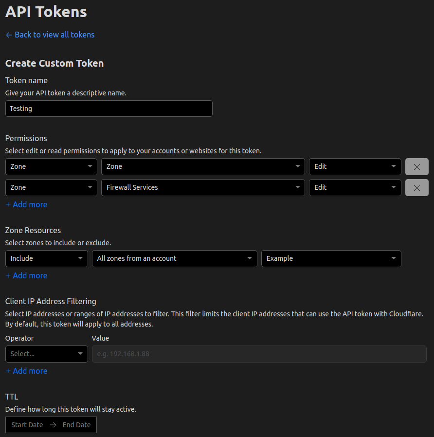 Cloudflare Token