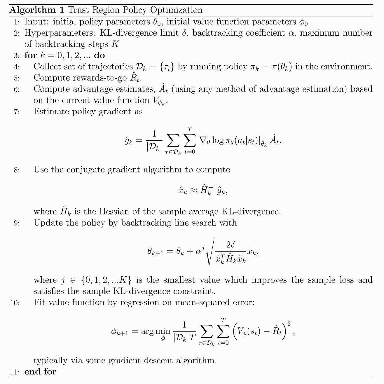 trpo algorithm