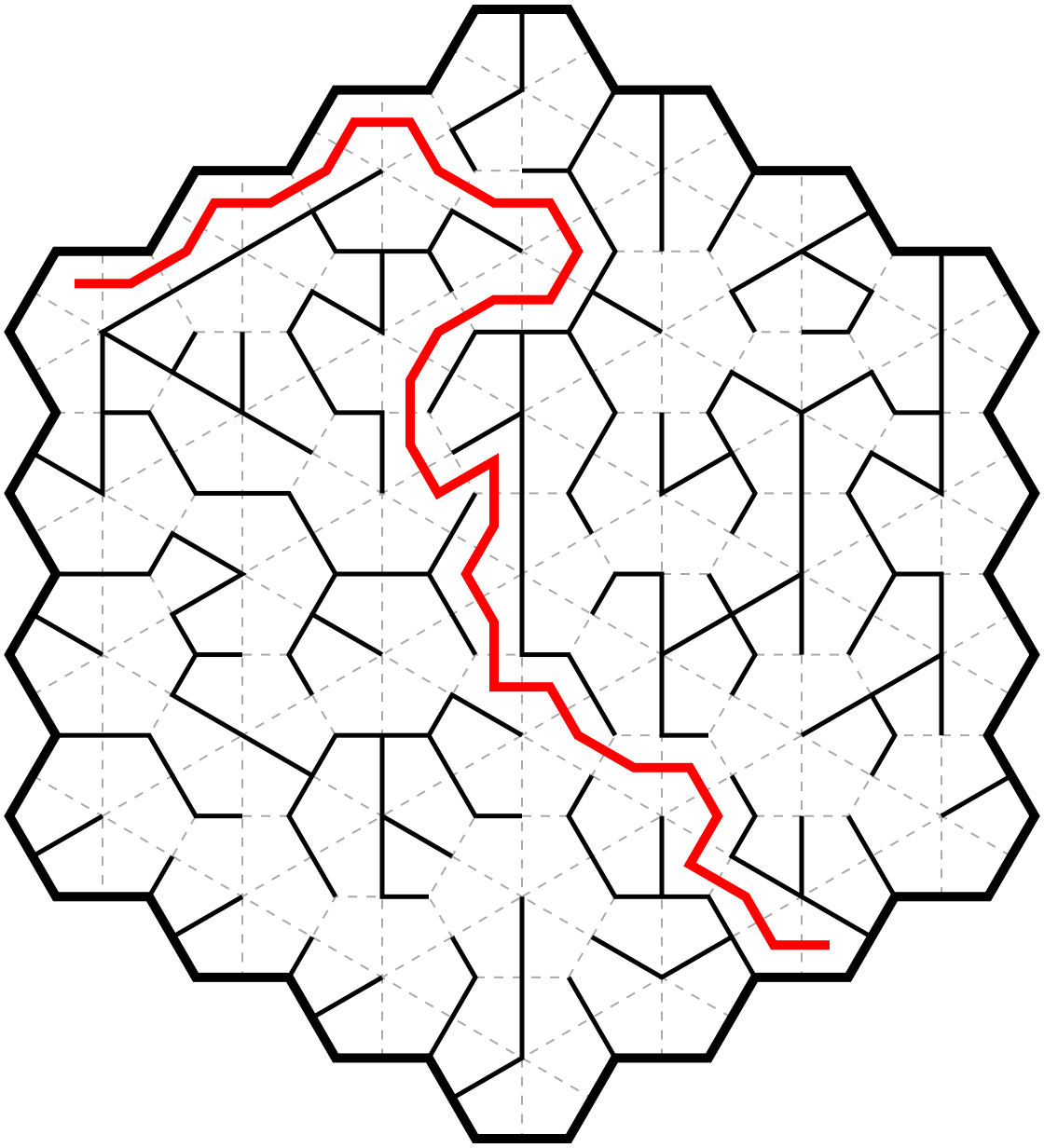 Kite grid example with maze and path