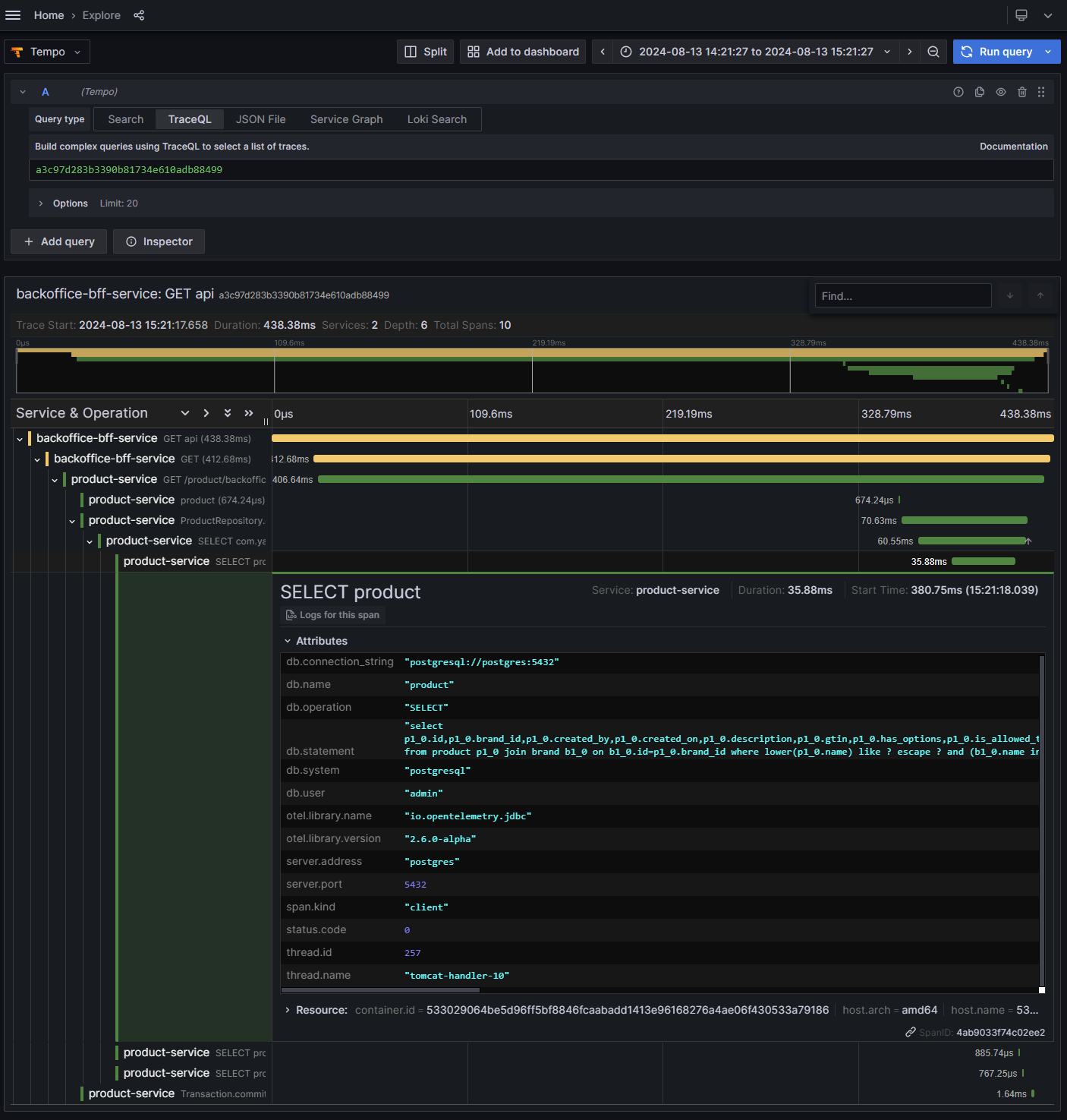 Yas Grafana Tracing