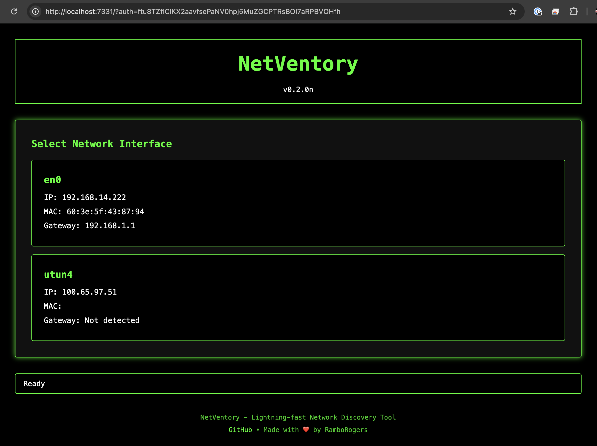 NetVentory Interface Selection