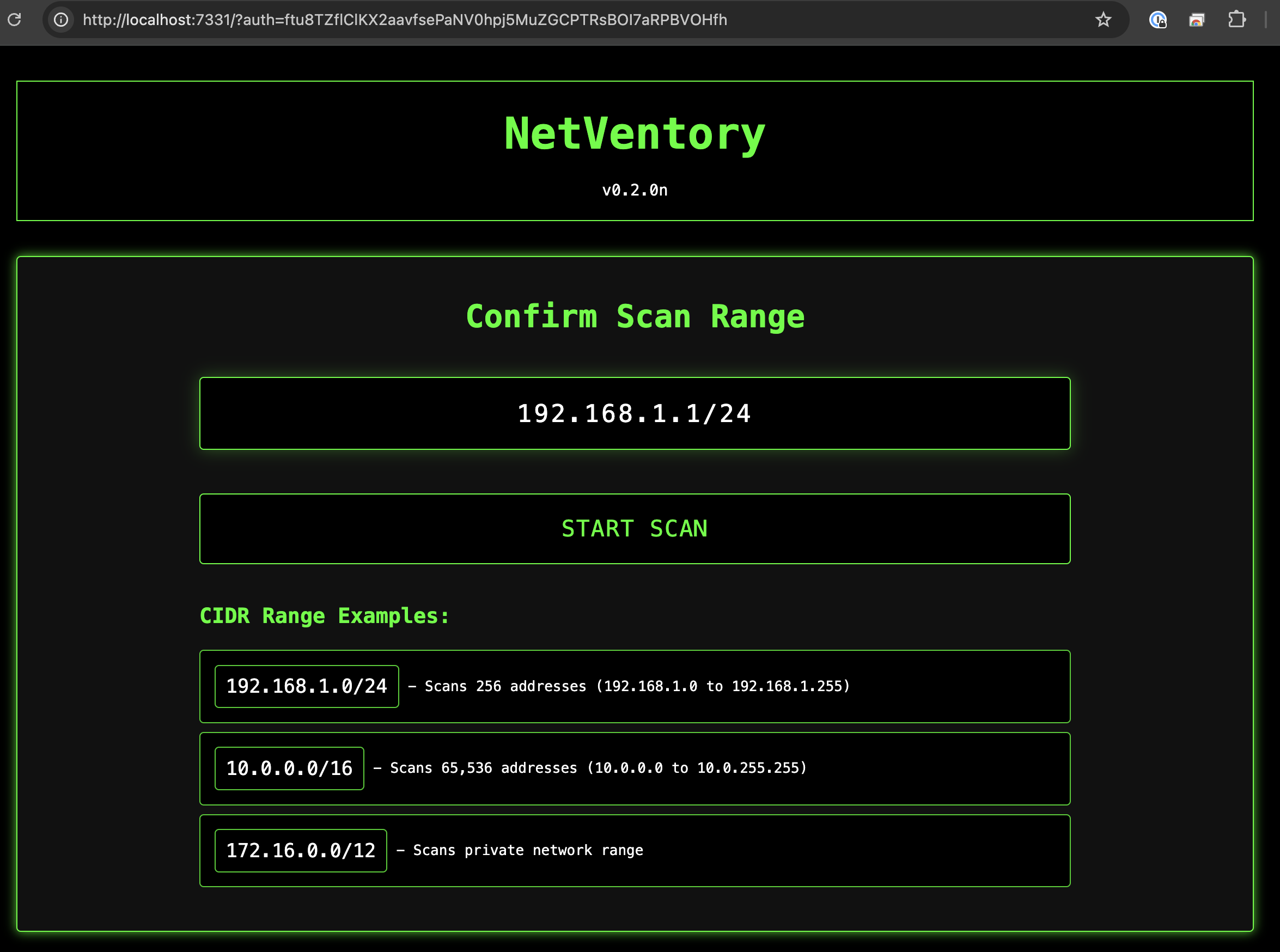 NetVentory Network Selection