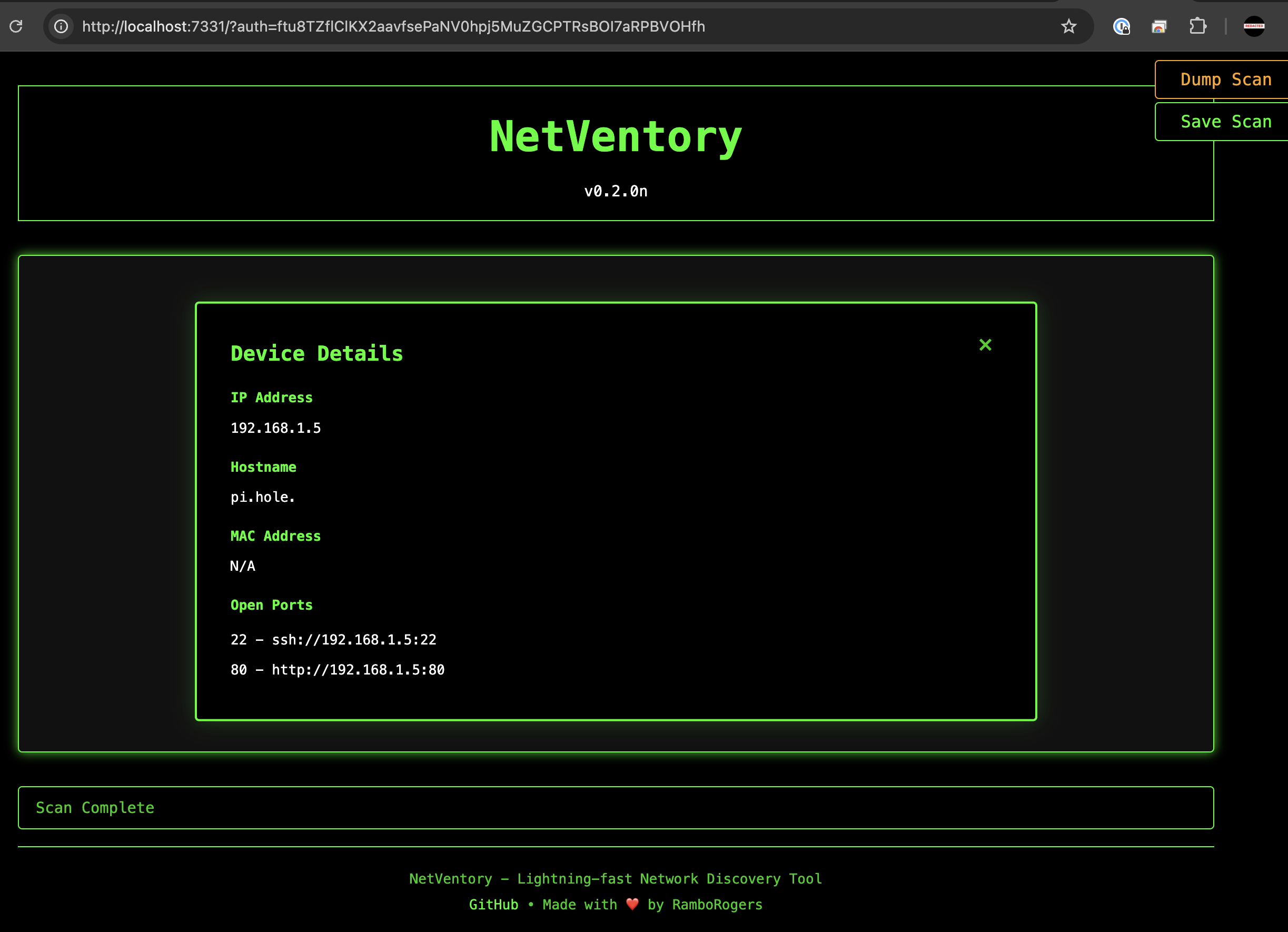 NetVentory Device Details