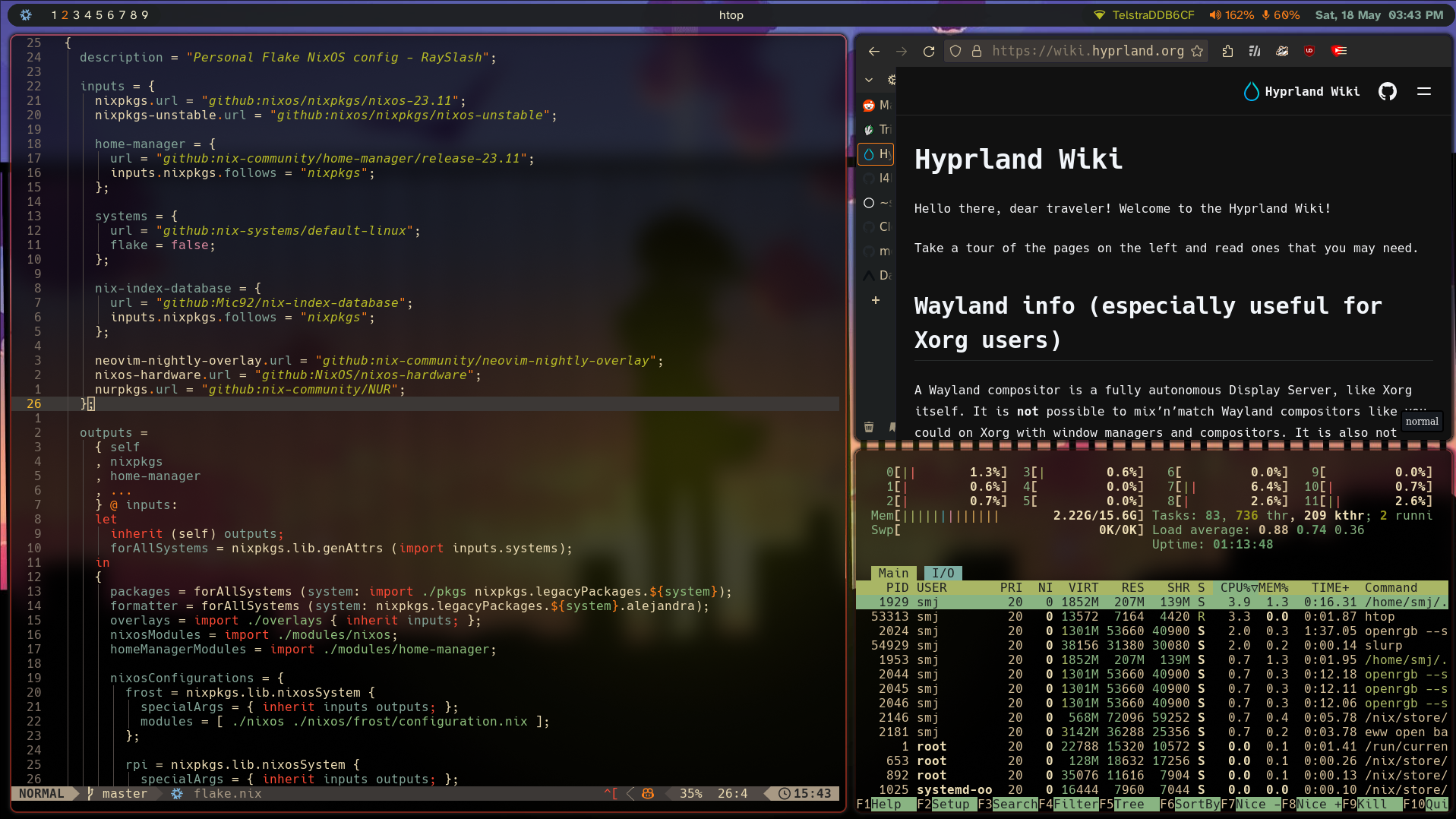 Hyprland setup Screenshot