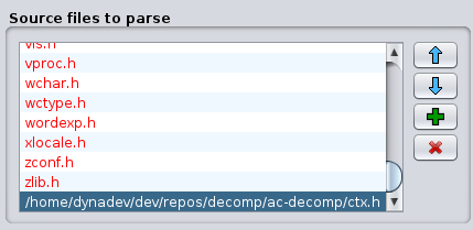 Parse C Source Dialog