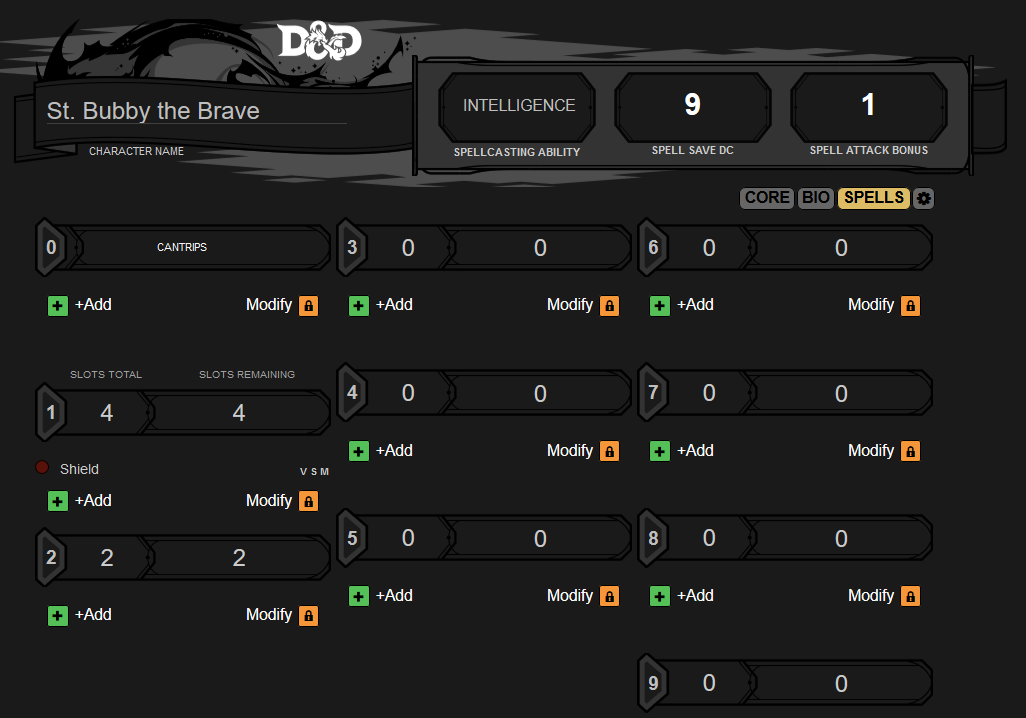 PC OGL D&D 5e Spells