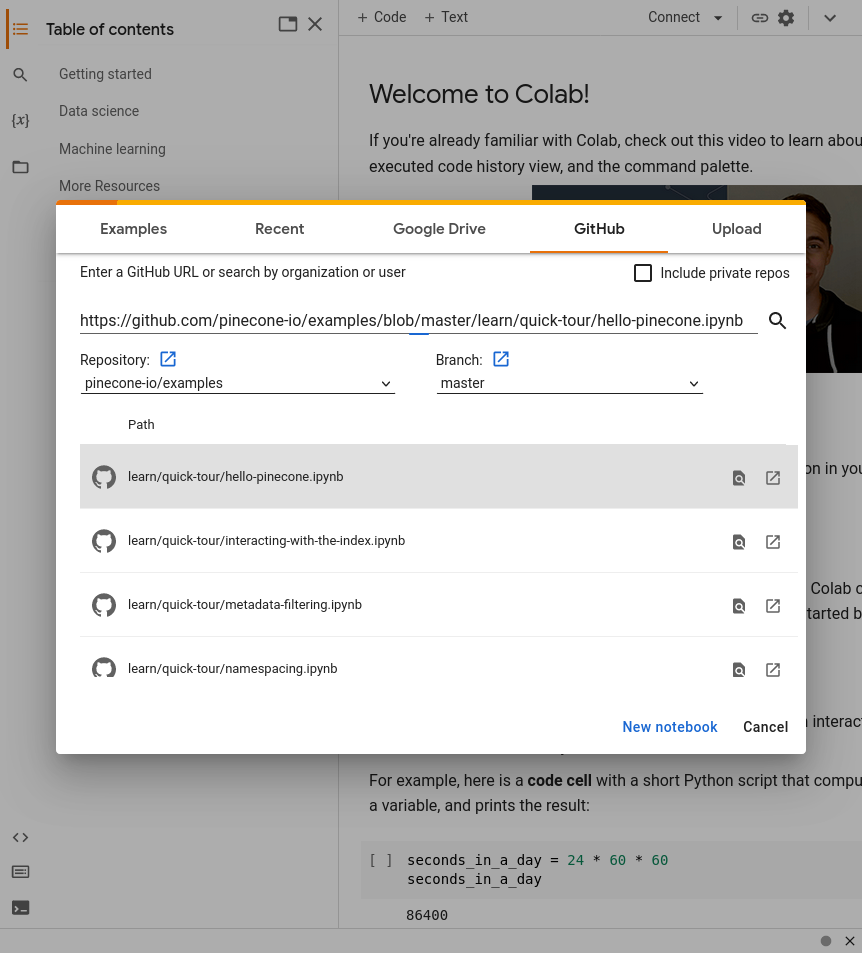 Import Notebook to Google Colab