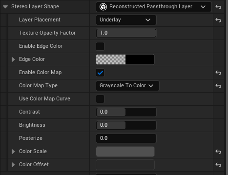 Passthrough Layer Component settings