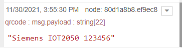 node-red output