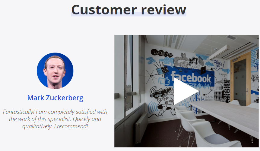 Customer review section