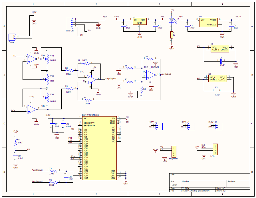 Circuit Diagram for Amplifier and Microcontroller