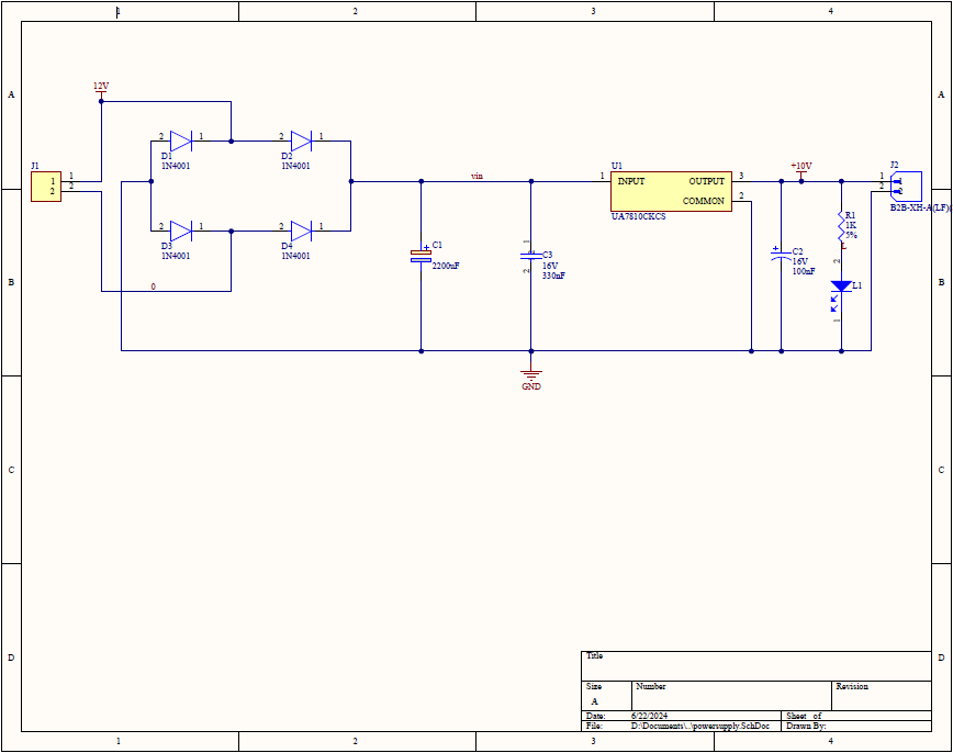 Circuit Diagram for Power Supply