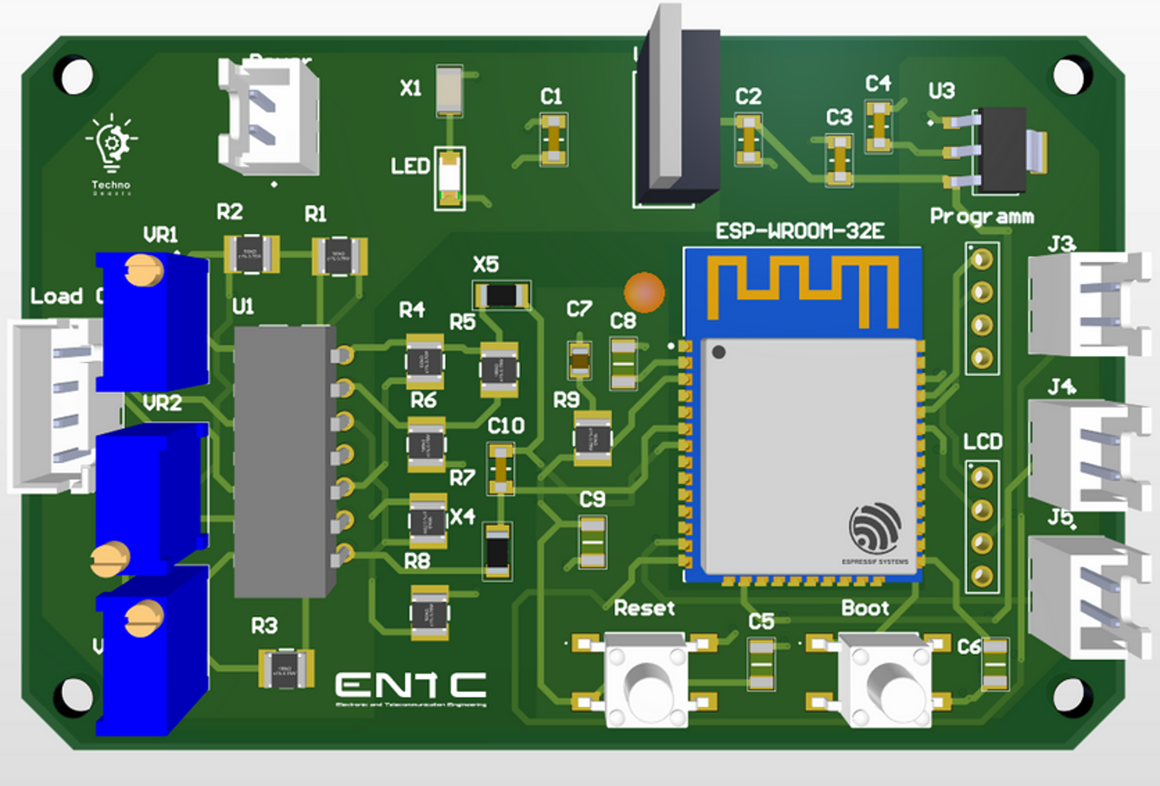 PCB3D Diagram for Amplifier and Microcontroller