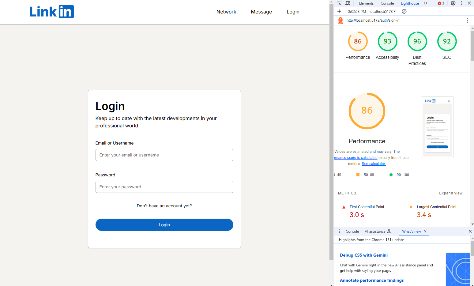 Login Page Mobile