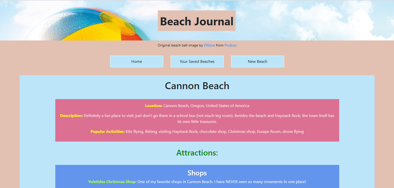 Beach Journal App