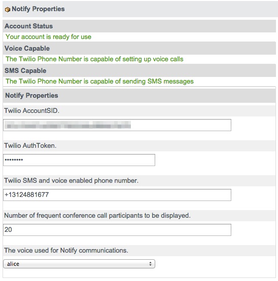 NotifyNow configuration