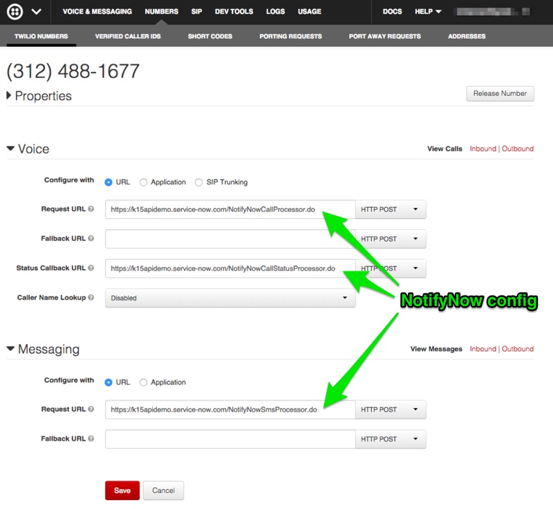 Twilio bridge configuration