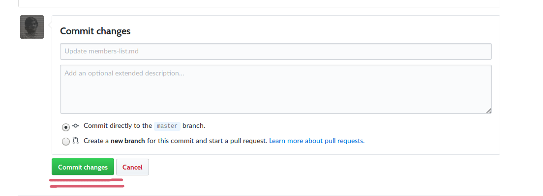 Commit changes