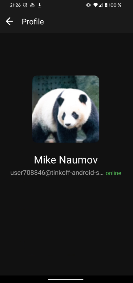 Another user's profile screen