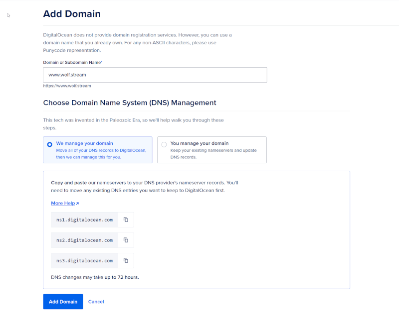 Domains Settings