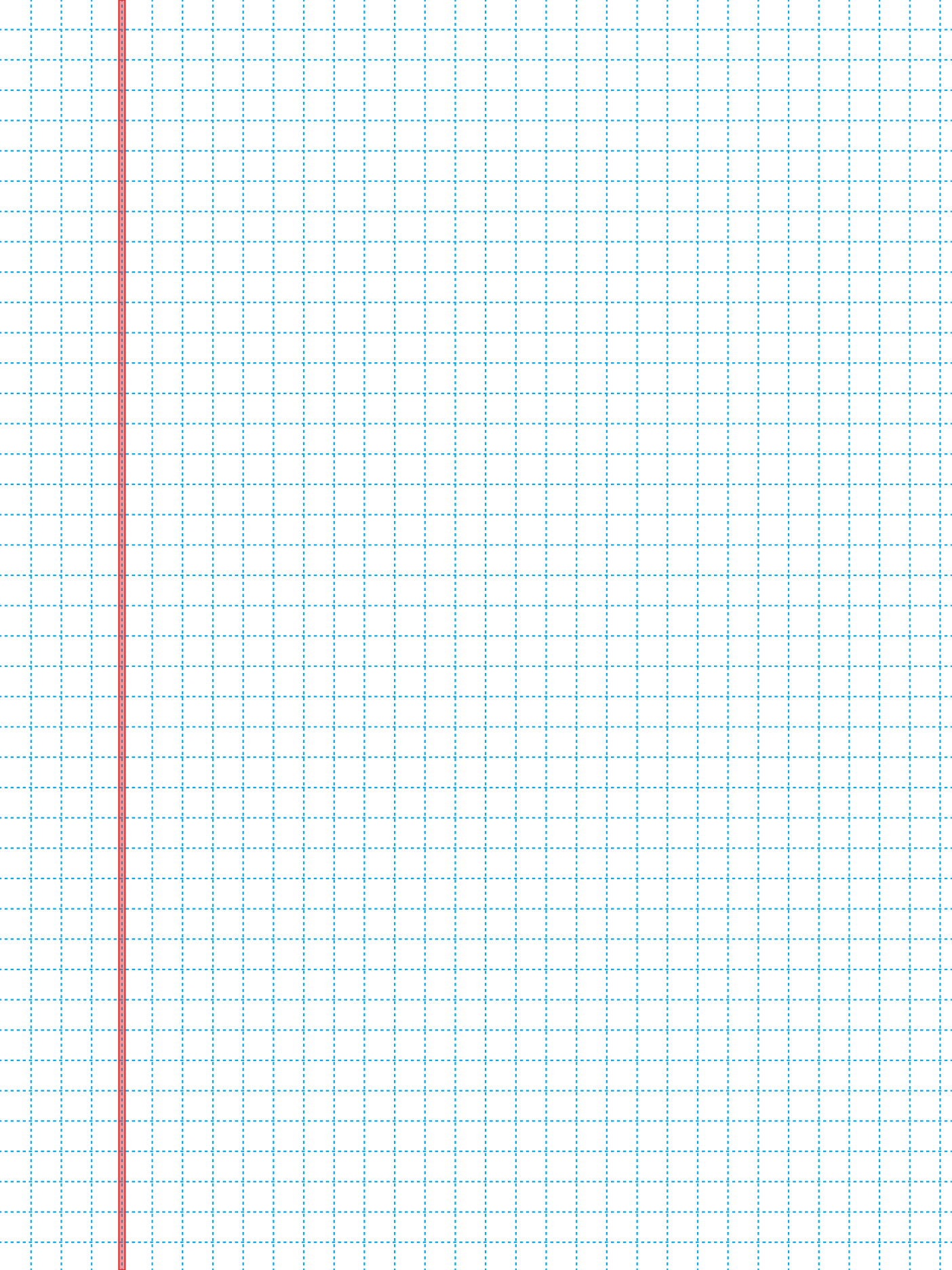 5 mm short dashed grid with a thick half-transparent margin line