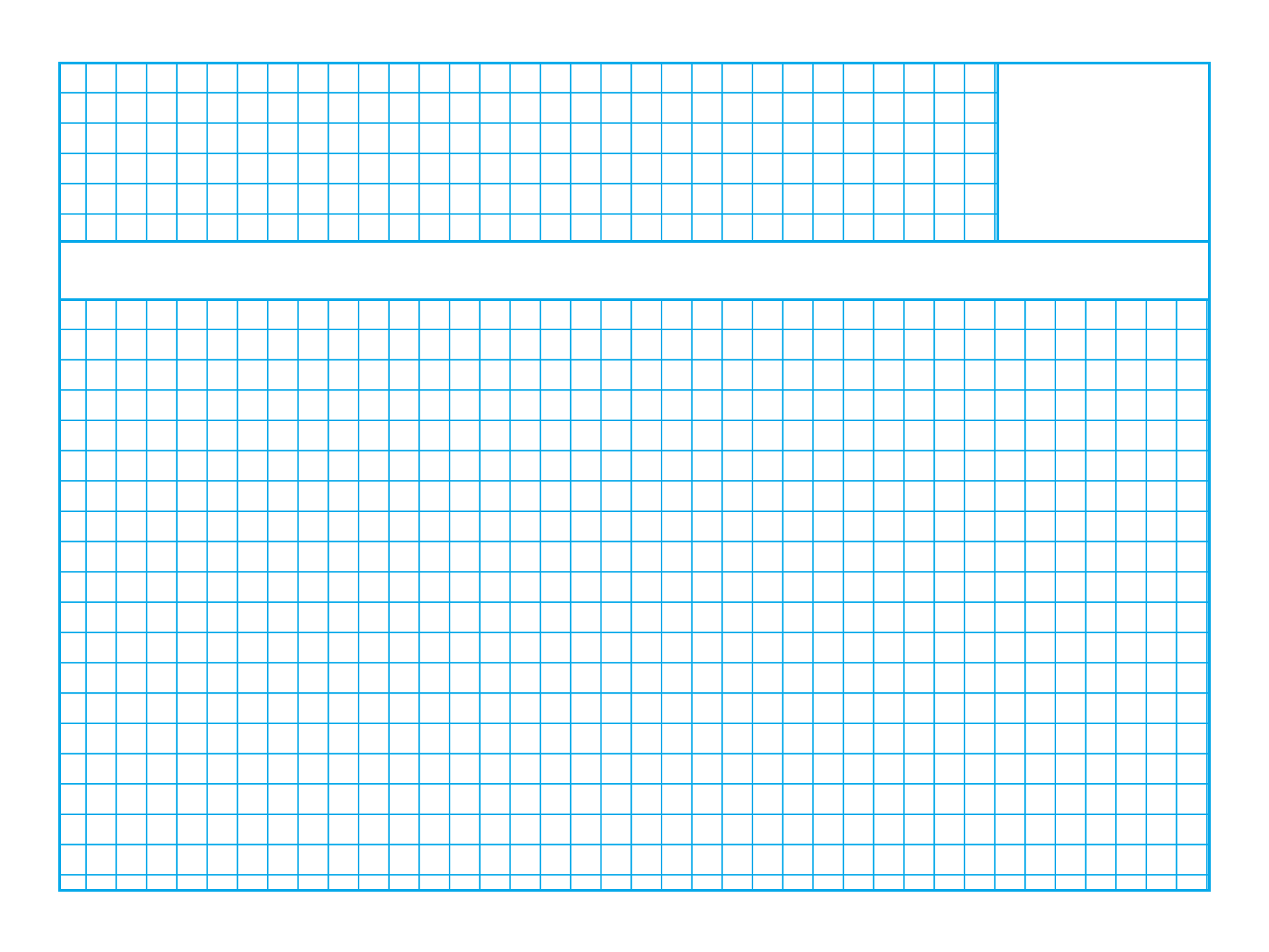 Slide template with 5 mm grid with a grid in action title box