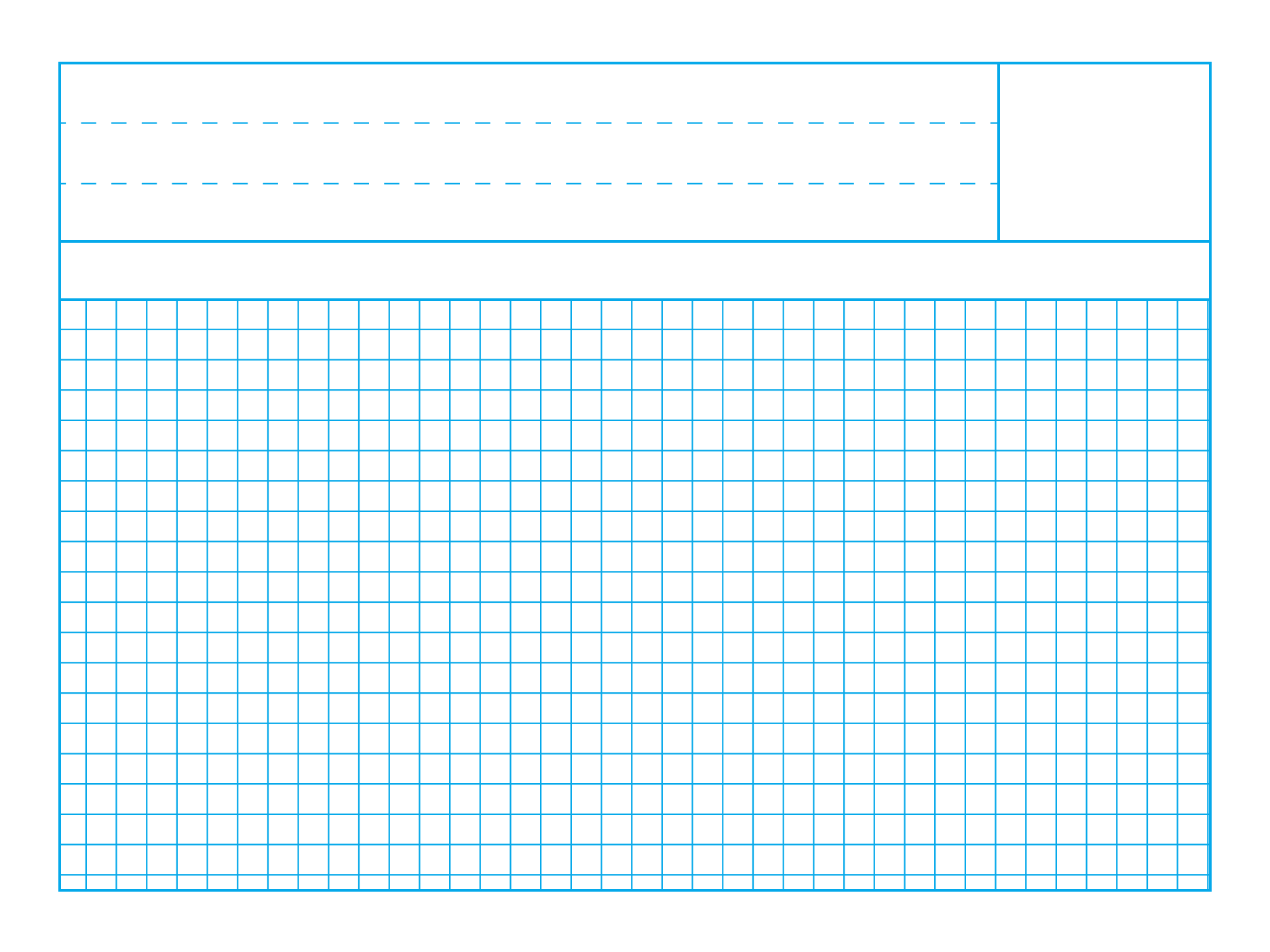 Slide template with 5 mm grid with a lined action title box