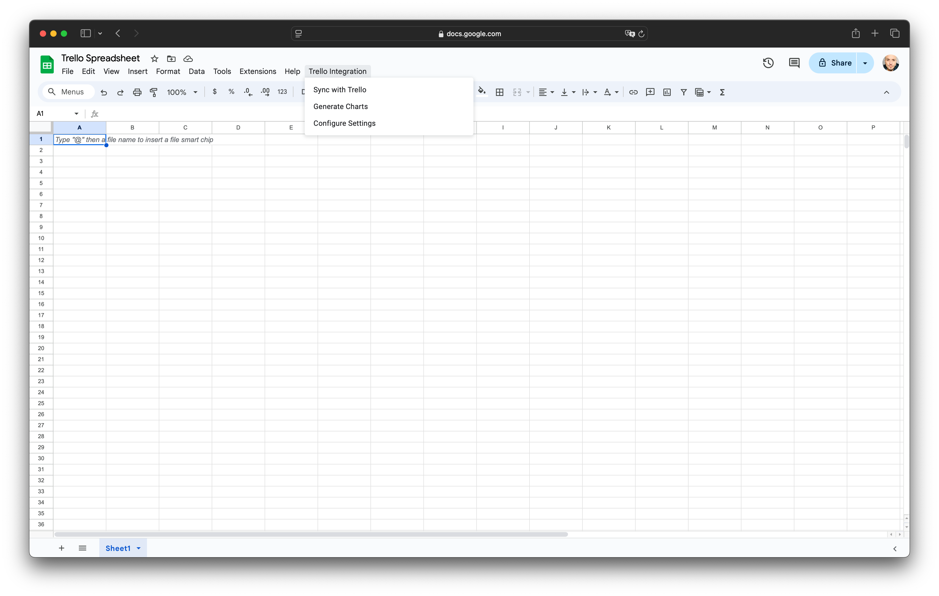 Trello-Google Spreadsheet Integration