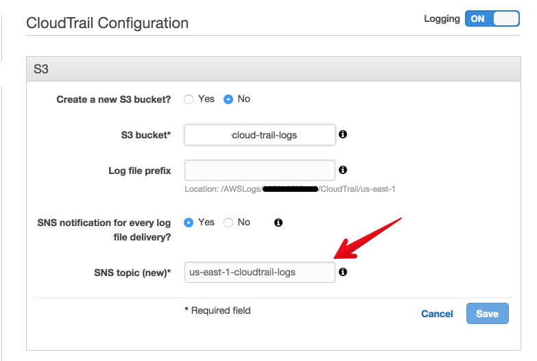 CloudTrail setup