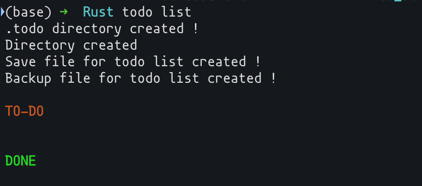 New todo list