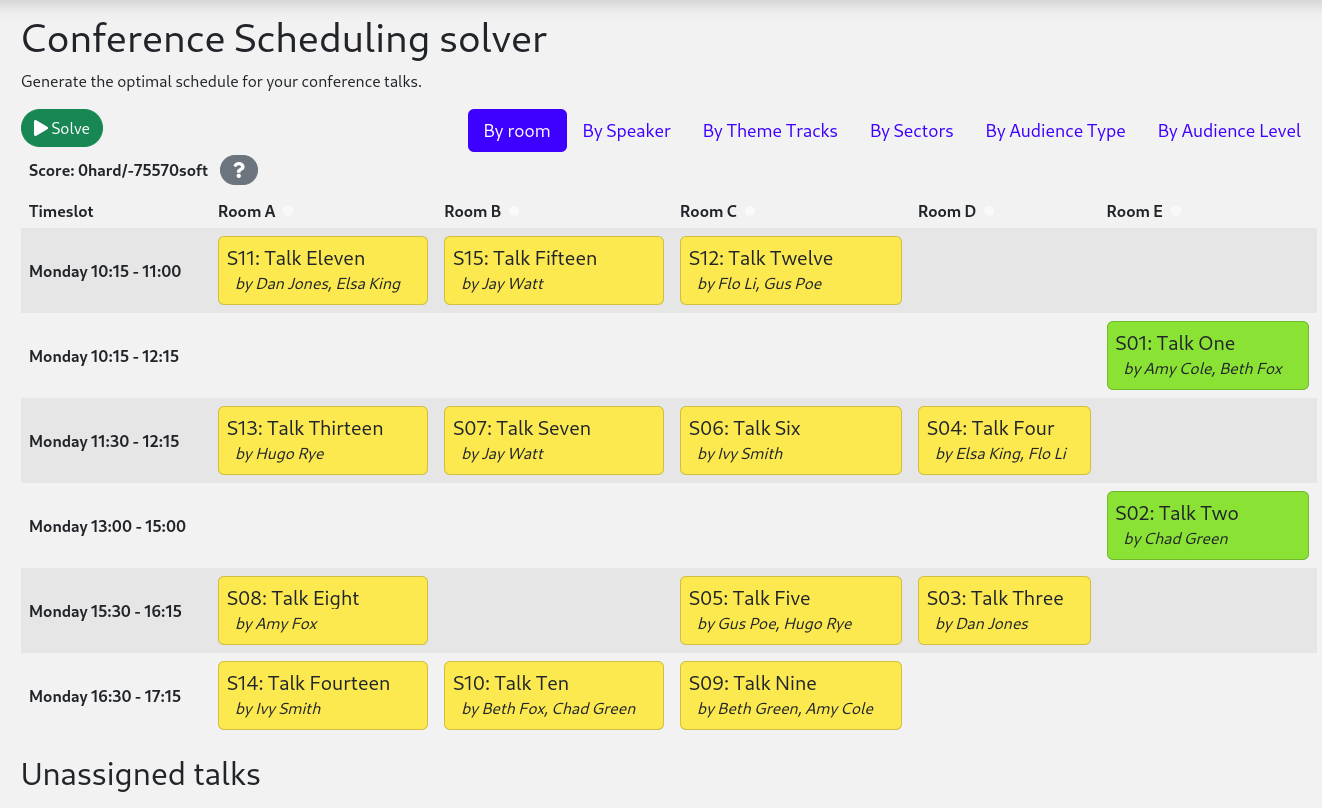 conference scheduling screenshot