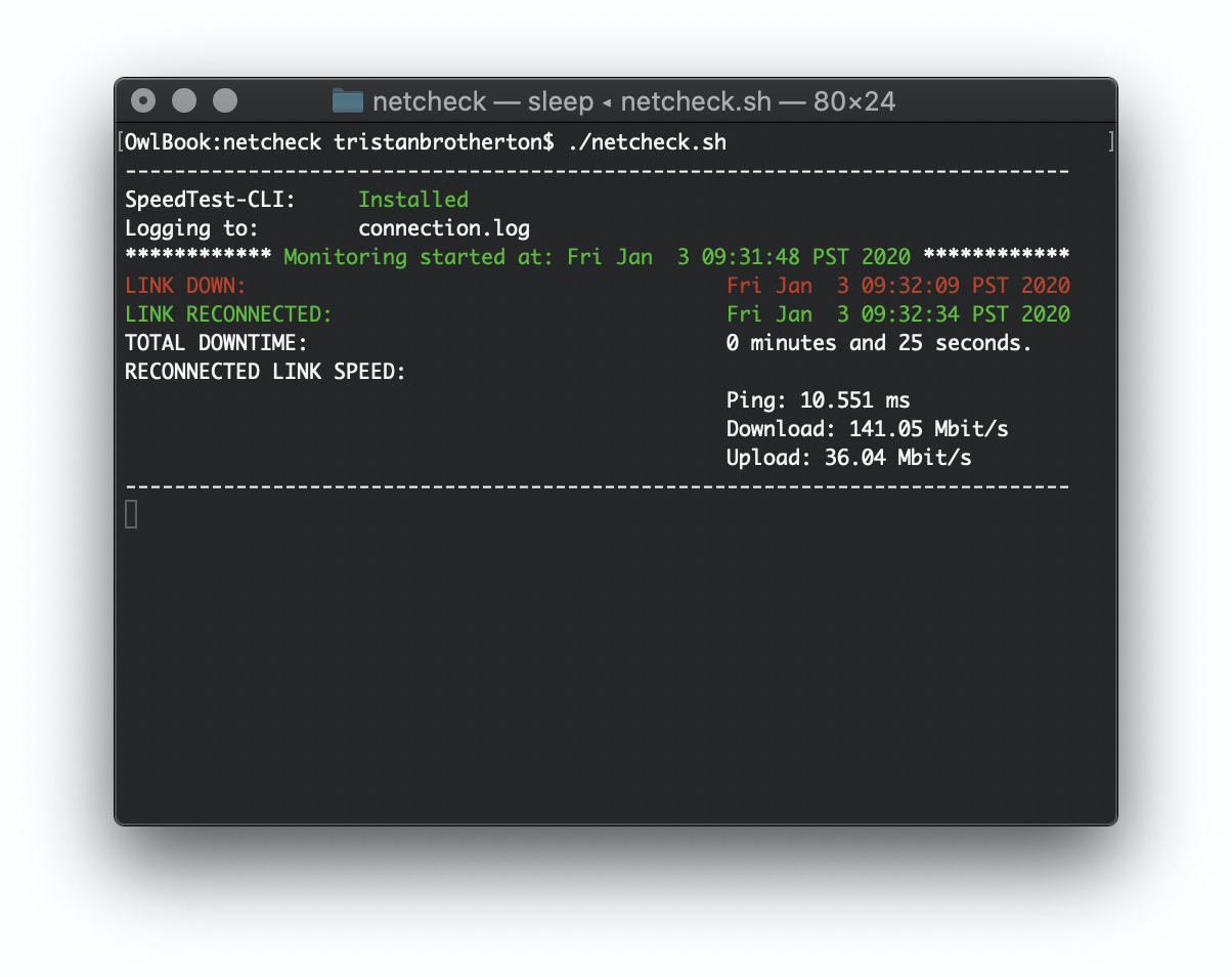 Netcheck CLI interface