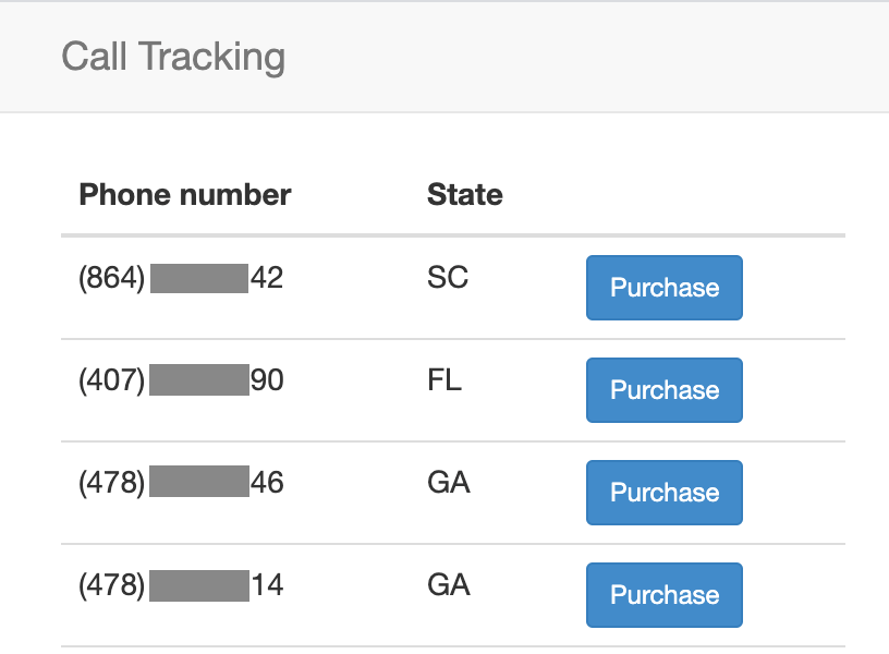 available numbers view