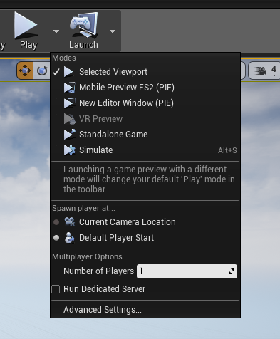 dropdownmenu for viewport selection