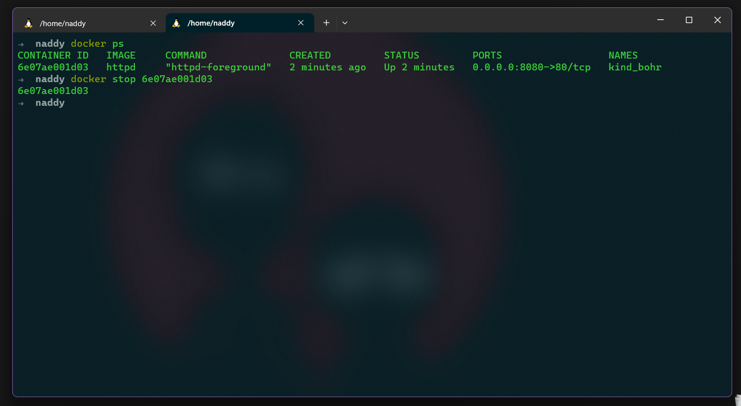 docker cli stop command