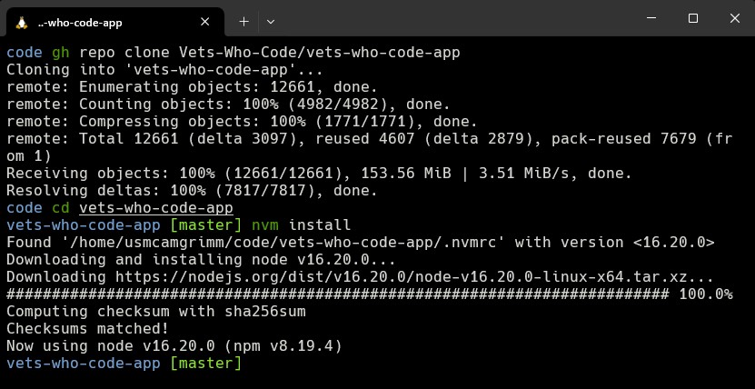 Install node with NVM